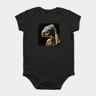 Wildlife Conservation - Pearl Earring Galapagos Tortoise Meme Baby Bodysuit